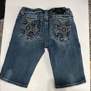 Miss Me Blue Denim Bermuda Shorts